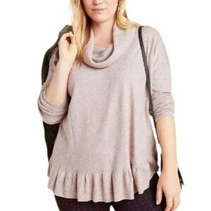 Maeve Light Gray Cowl Neck Top